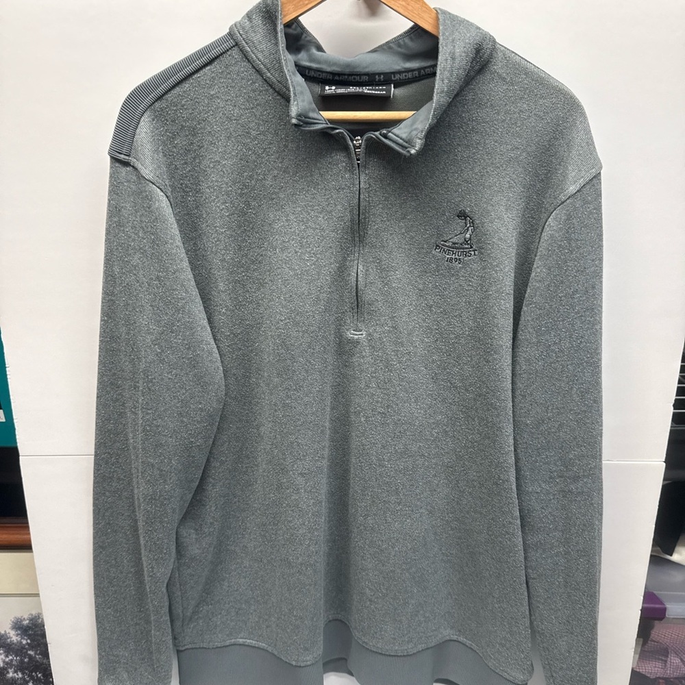 Under Armour Men’s Heather Gray Quarter-Zip Pullover (Pinehurst GC)